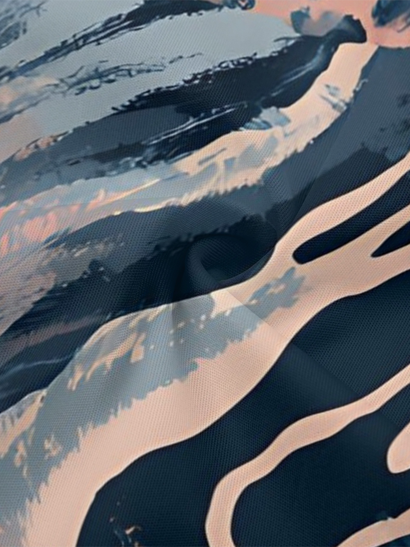 Pink & Navy Watercolor Animal Flare Sleeve Bodycon Midi Dress VWX7129