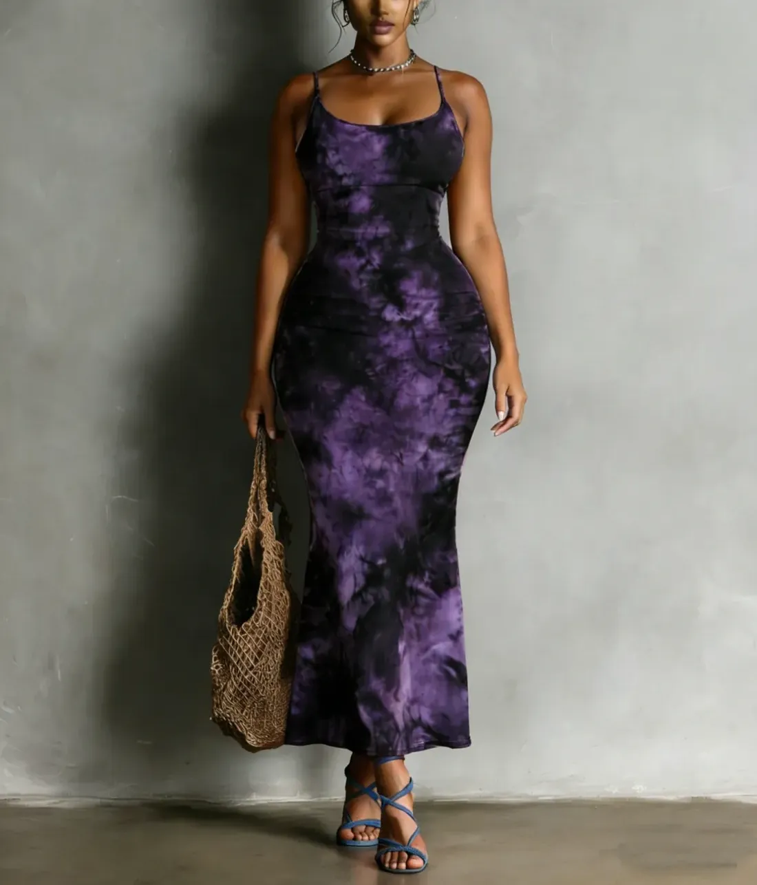 Women's Spaghetti Strap Mermaid Dress| Mermaid Hem Evening Party Dress