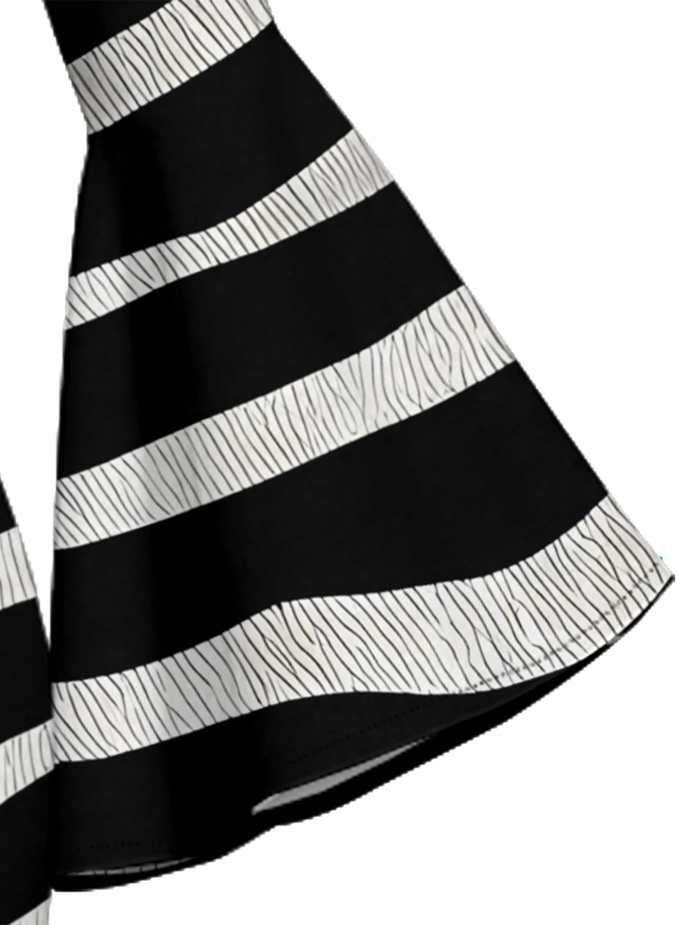 Zebra Stripe Flare Sleeve Bodycon Midi Dress