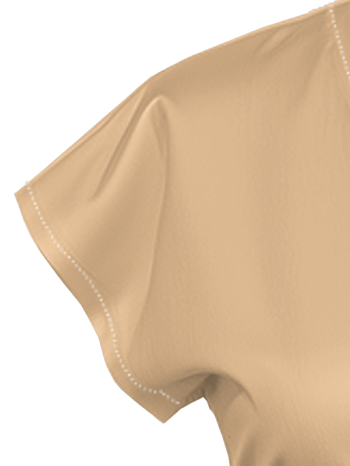 Beige Cap Sleeve V-Neck Midi Dress