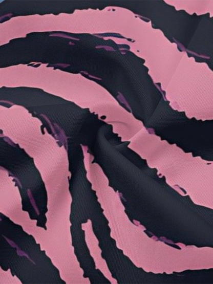 Color Block Animal Flare Sleeve Bodycon Midi Dress FGH5897