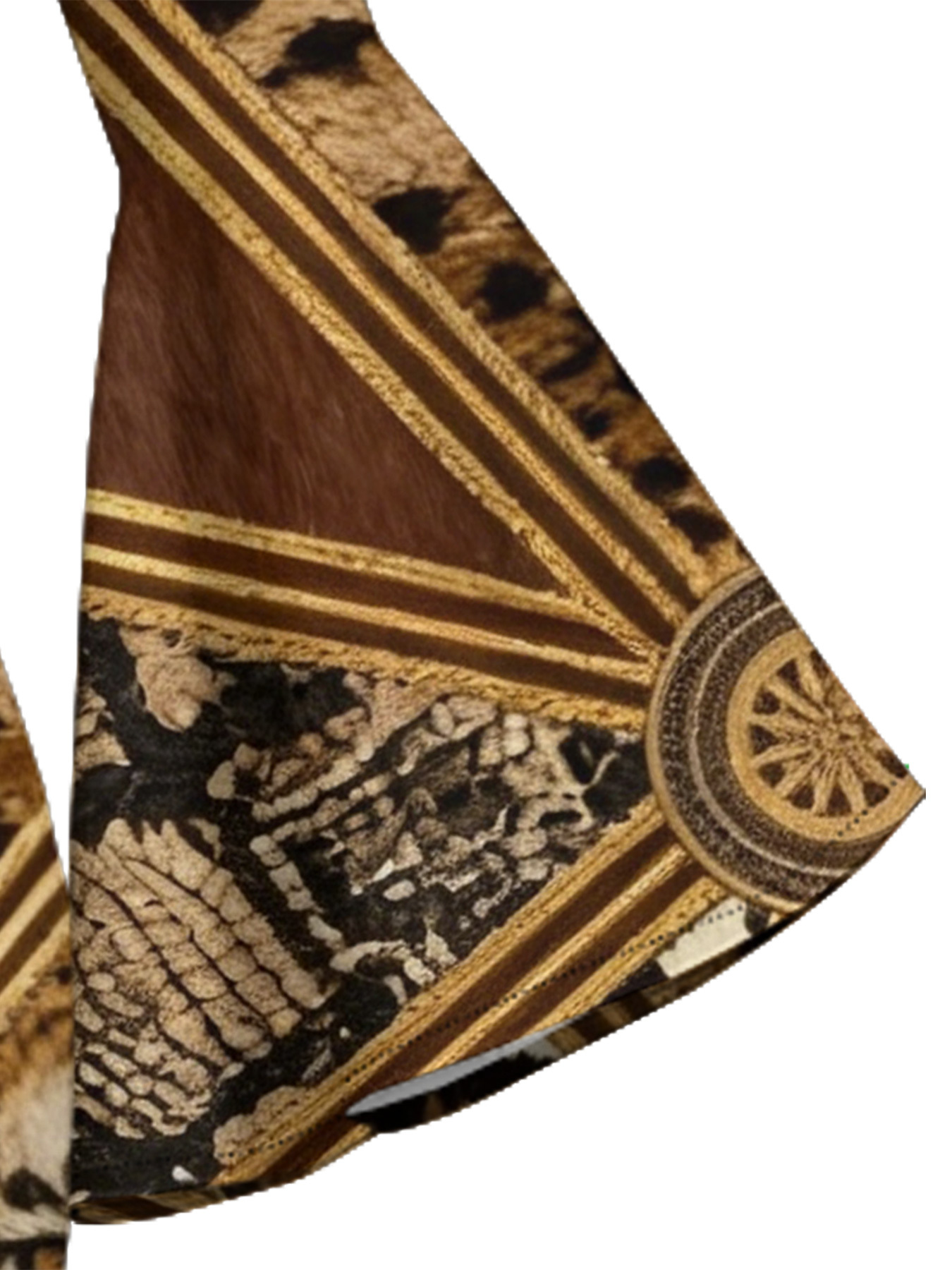 Leopard & Tribal Patchwork Flare Sleeve Bodycon Midi Dress