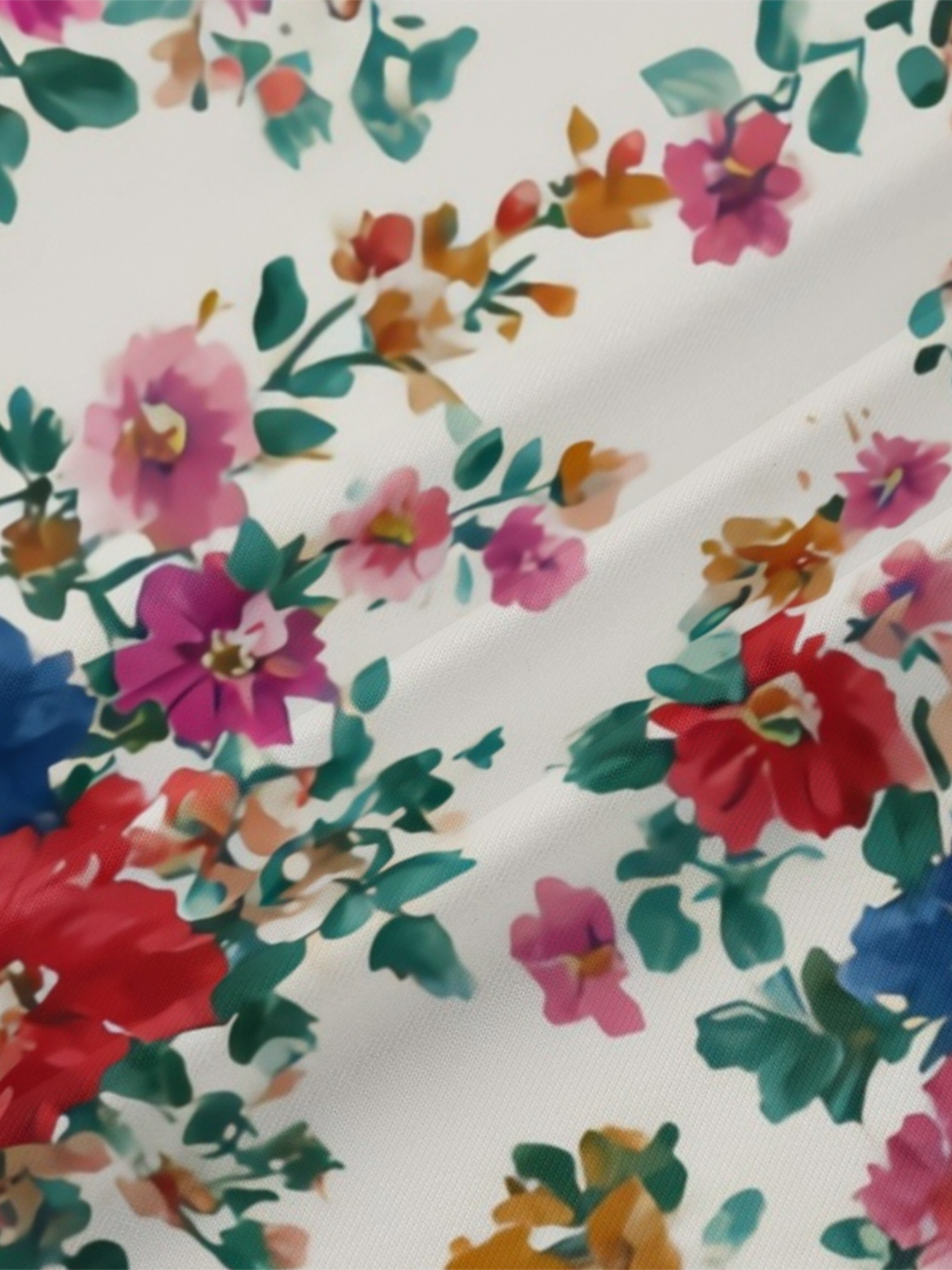 Vibrant Watercolor Floral V-Neck Bodycon Midi Dress YCL2943