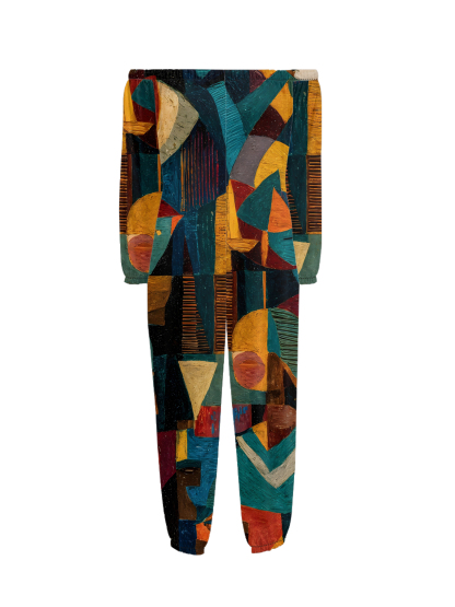 Geometric Abstract Art Off-Shoulder Jumpsuit