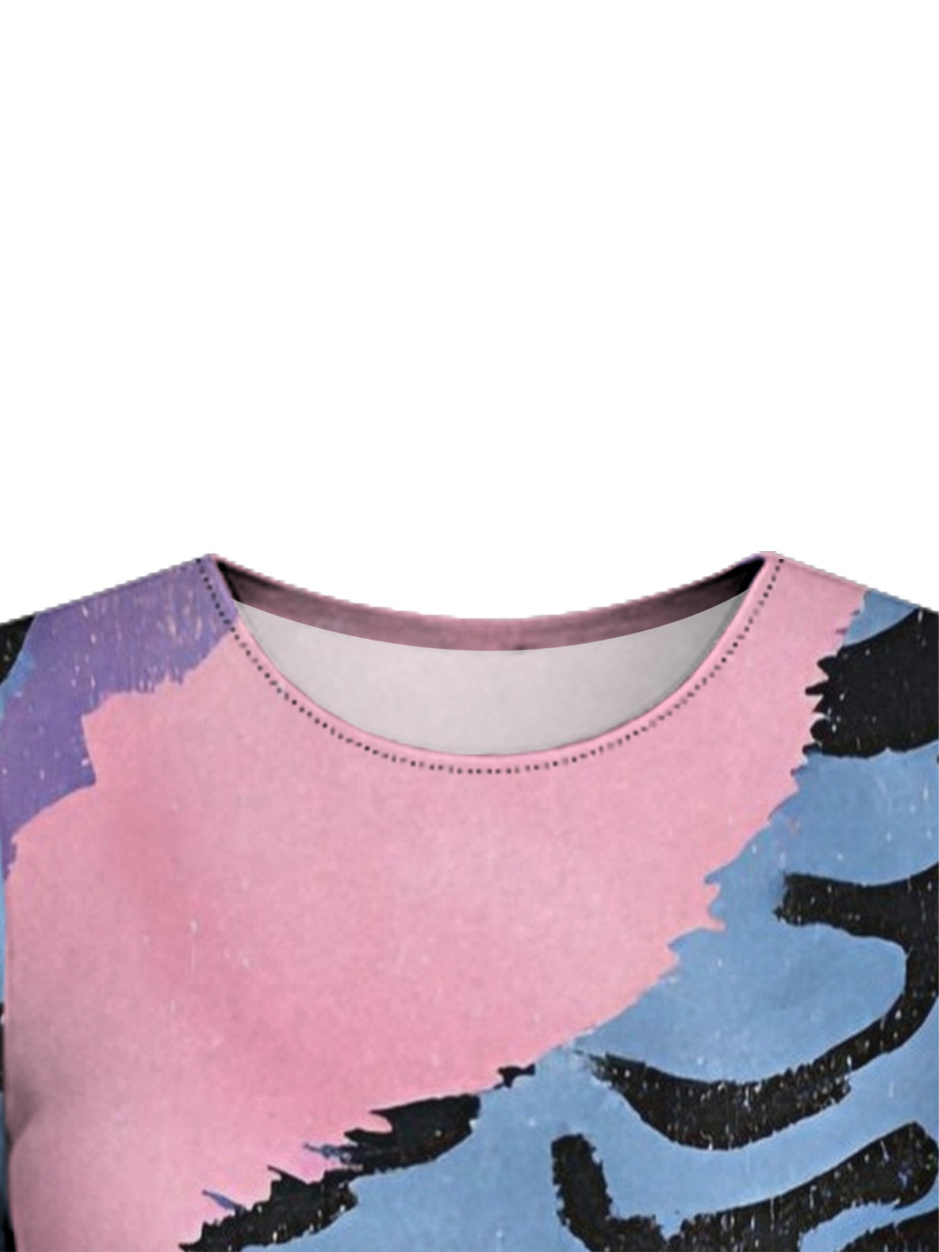 Multicolor Watercolor Animal Flare Sleeve Bodycon Midi Dress DEG3675