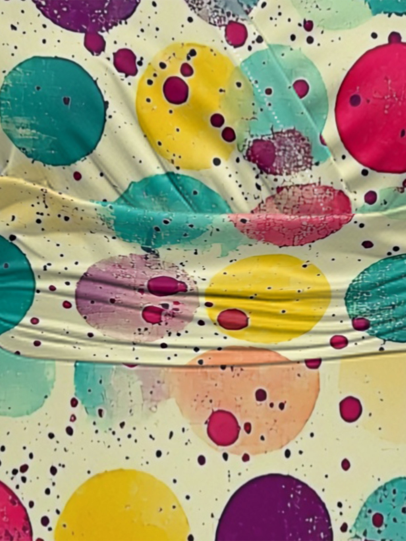 Colorful Polka Dot Cap Sleeve V-Neck Midi Dress