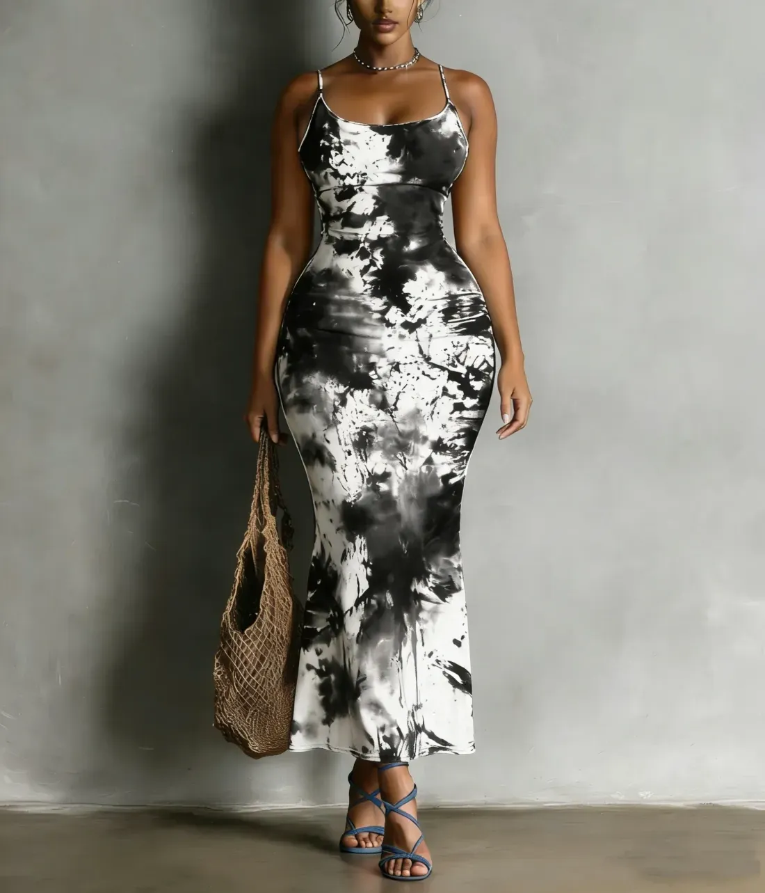 Women's Spaghetti Strap Mermaid Dress| Mermaid Hem Evening Party Dress