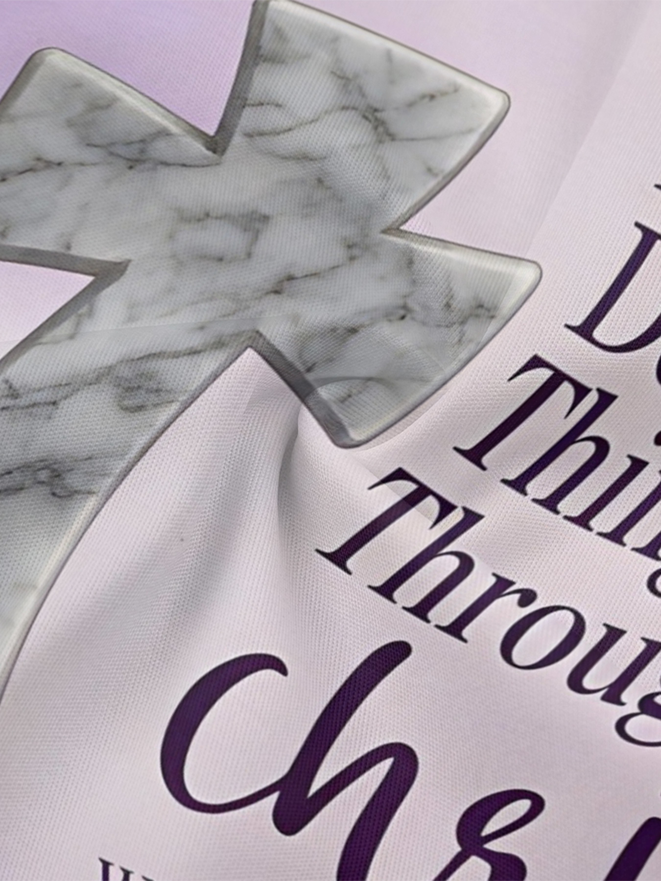 Pastel Purple Marble Cross Easter Flare Sleeve Bodycon Midi Dress