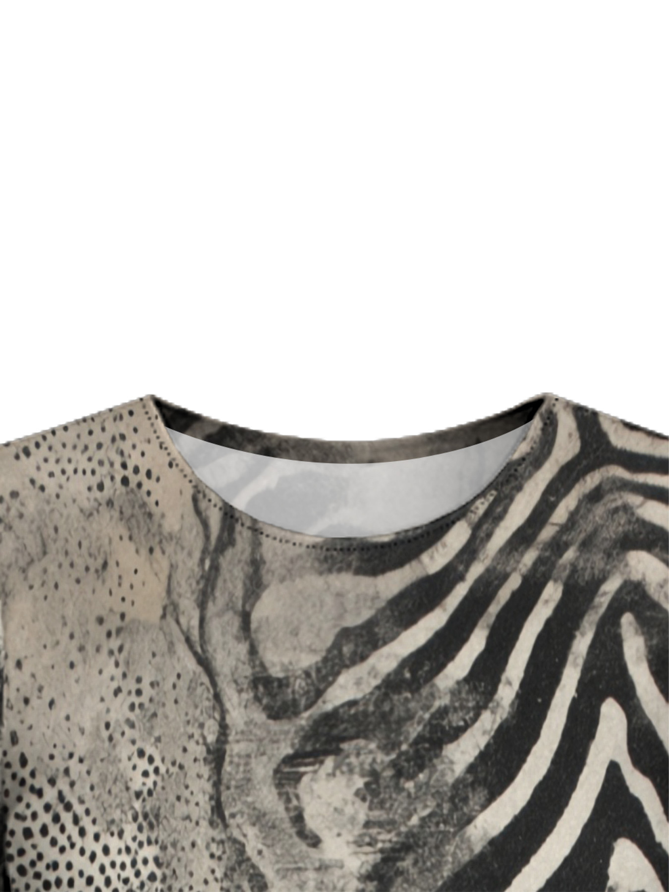 Black & White Animal Flare Sleeve Bodycon Midi Dress EFG1493