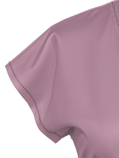 Dusty Pink Cap Sleeve V-Neck Midi Dress