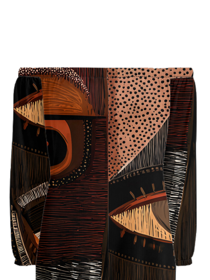 African Eye Art Off-Shoulder Jumpsuit