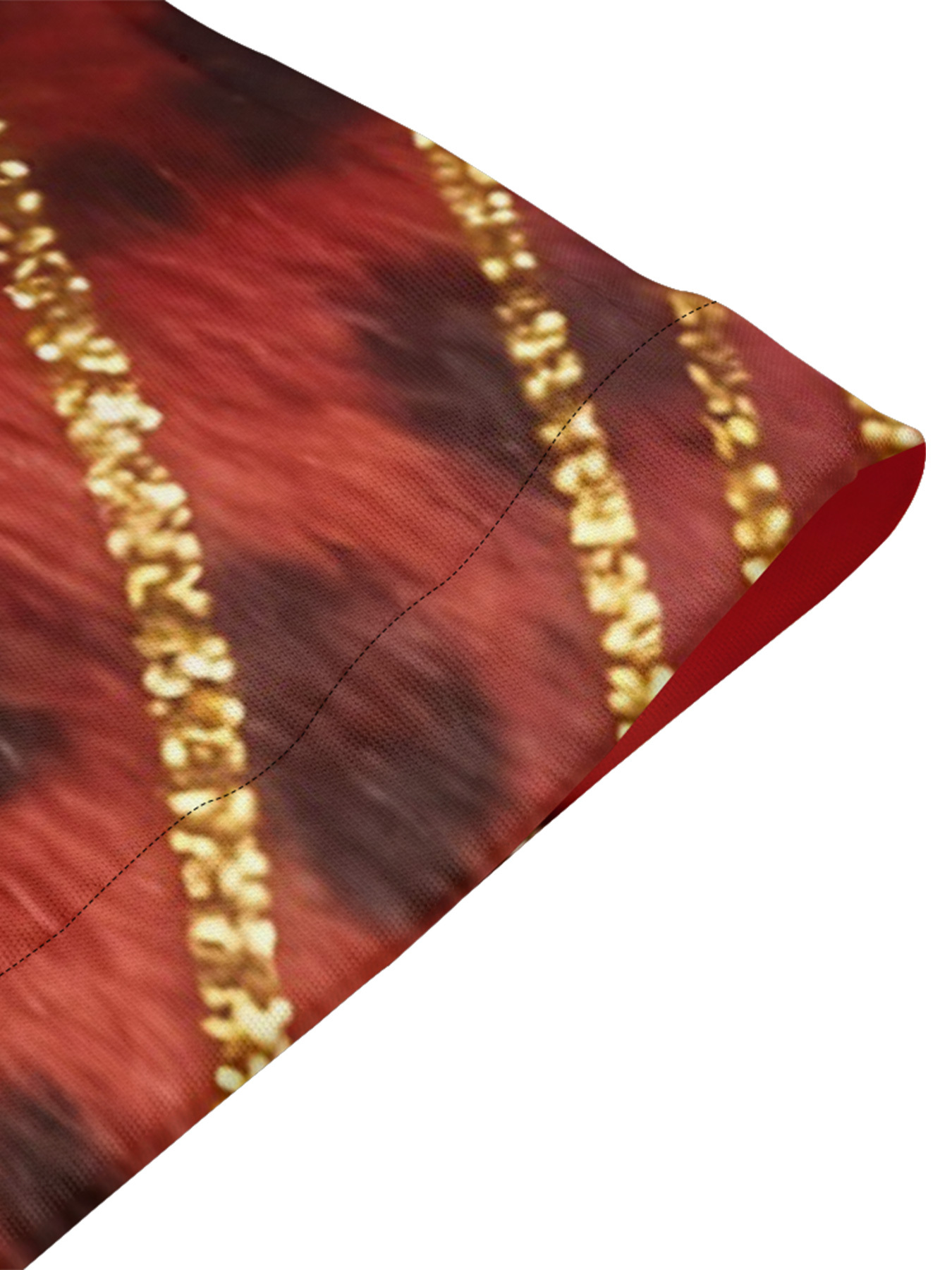 Red Leopard Print Gold Chain Flare Sleeve Bodycon Midi Dress CDF7382