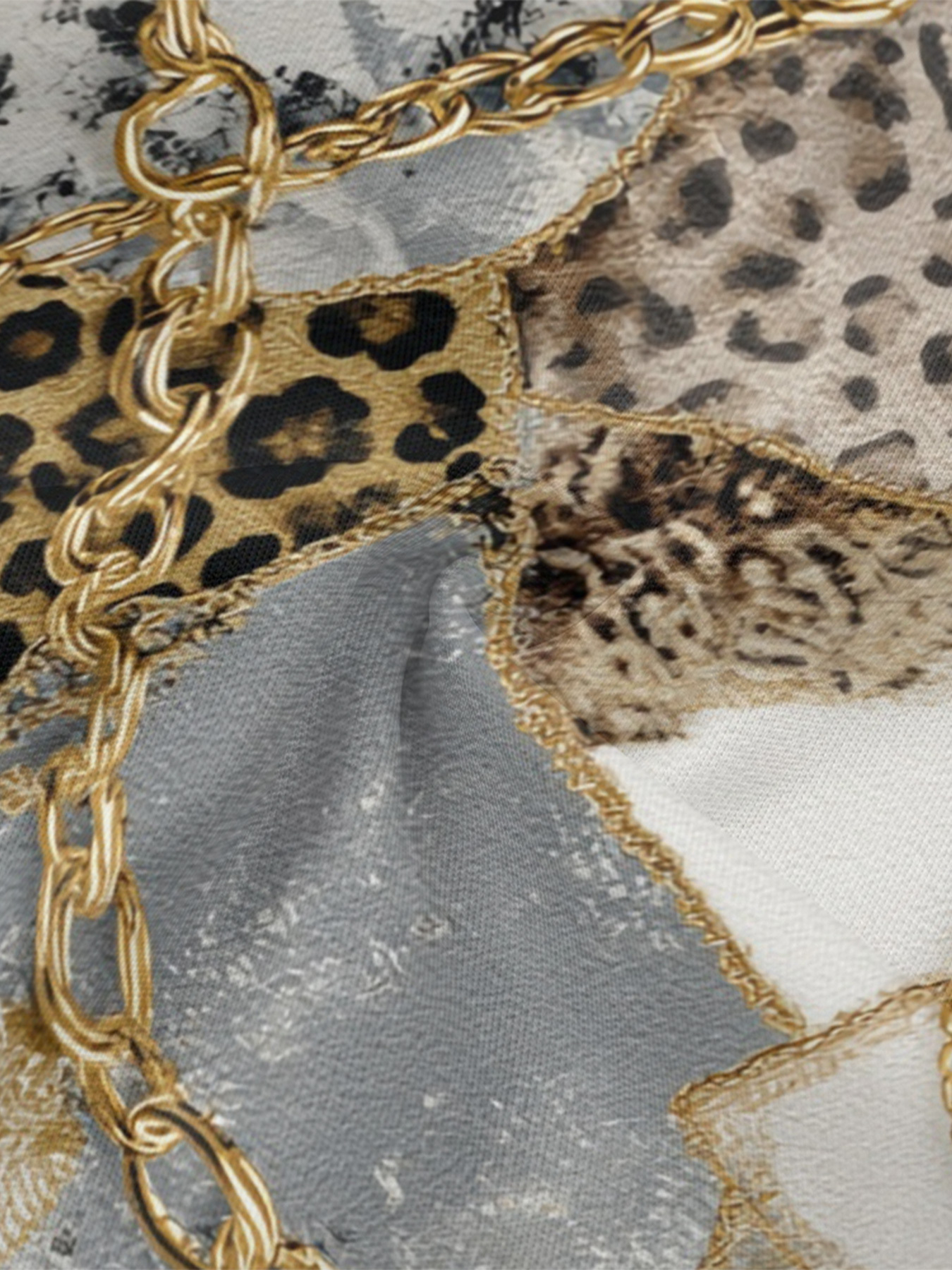 Luxury Patchwork Animal Flare Sleeve Bodycon Midi Dress GHI2564