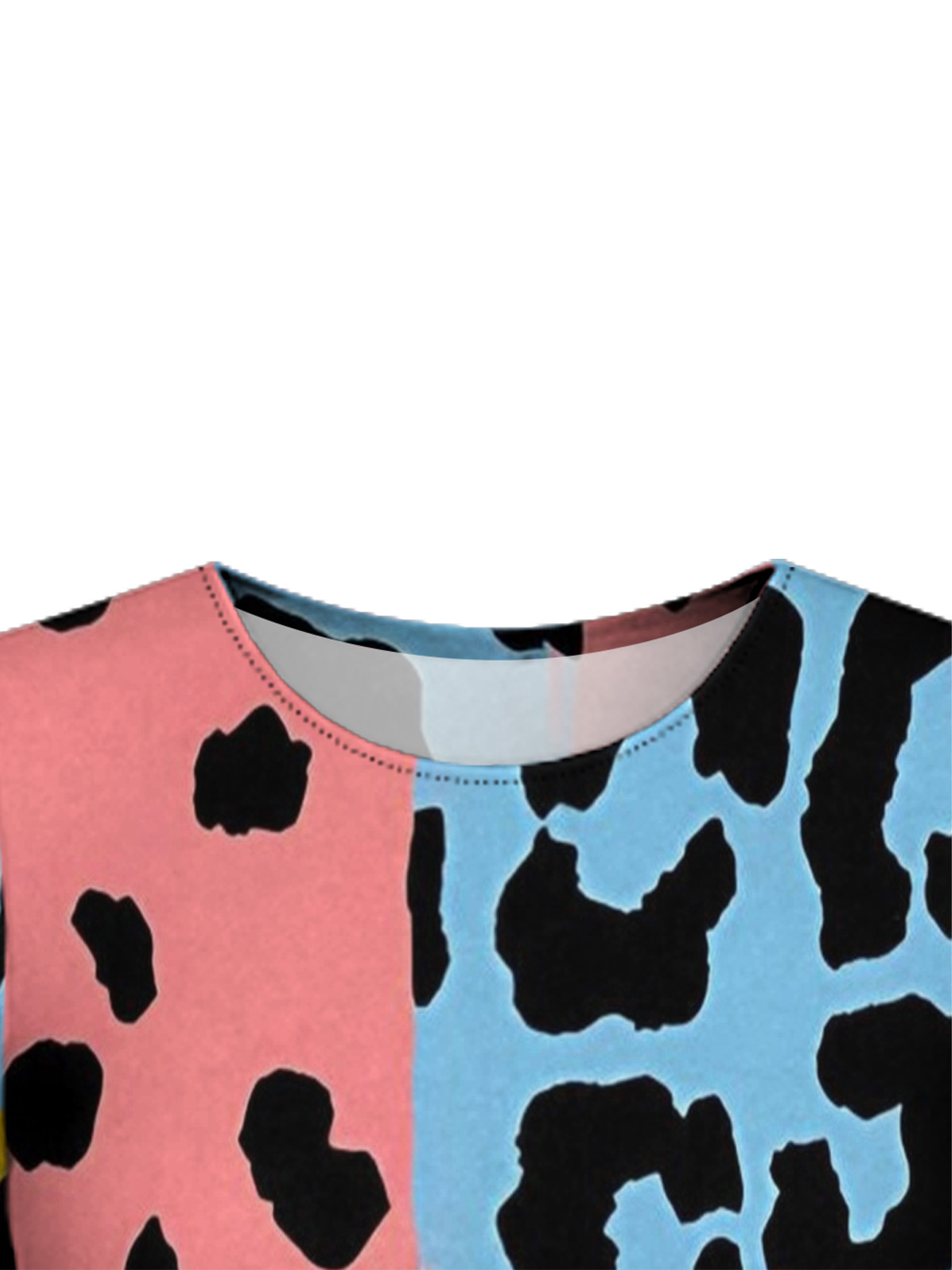 Multicolor Animal Flare Sleeve Bodycon Midi Dress CEF2564