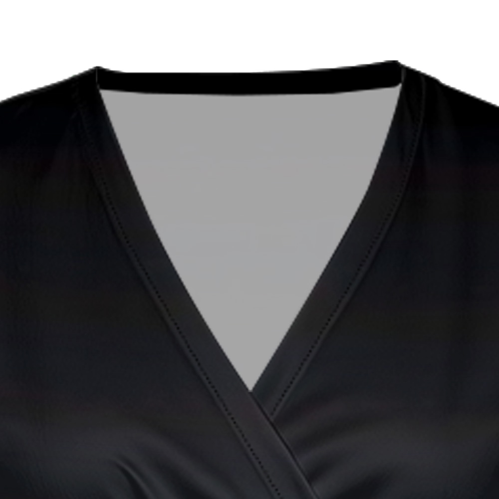 Black to Pink Ombre Cap Sleeve V-Neck Midi Dress BEH741