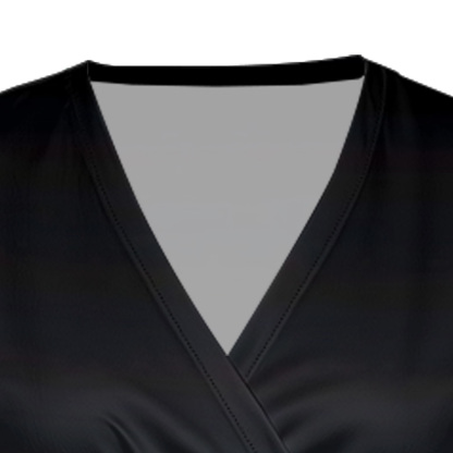 Black to Pink Ombre Cap Sleeve V-Neck Midi Dress BEH741