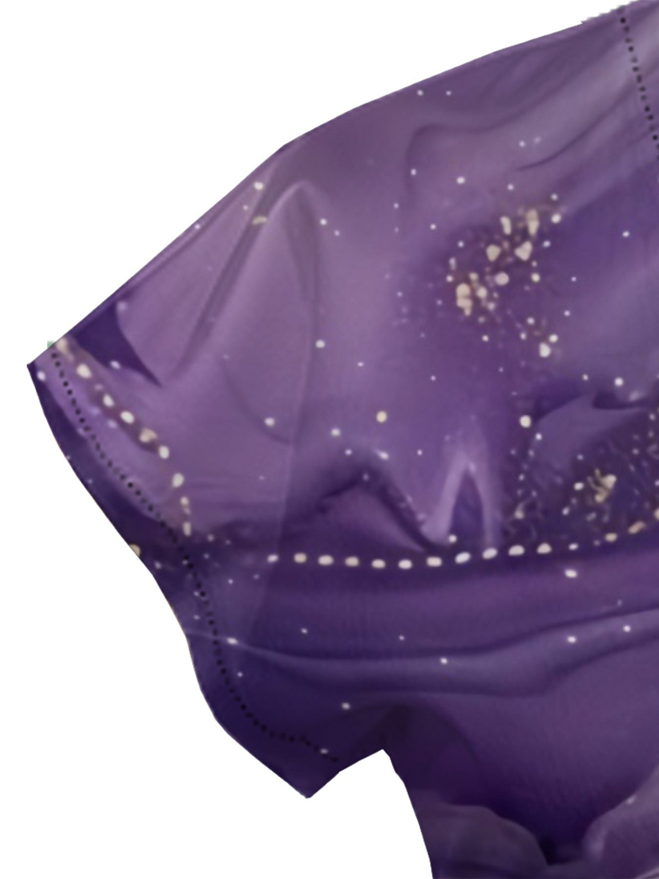 Purple & Gold Marble Cap Sleeve V-Neck Midi Dress OIJUY86907