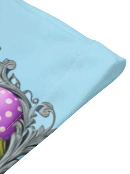 Sky Blue Easter Bunny Cross Easter Flare Sleeve Bodycon Midi Dress