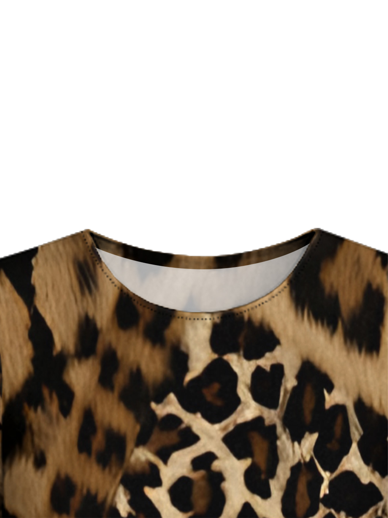 Classic Leopard Print Bell Flare Sleeve Bodycon Midi Dress