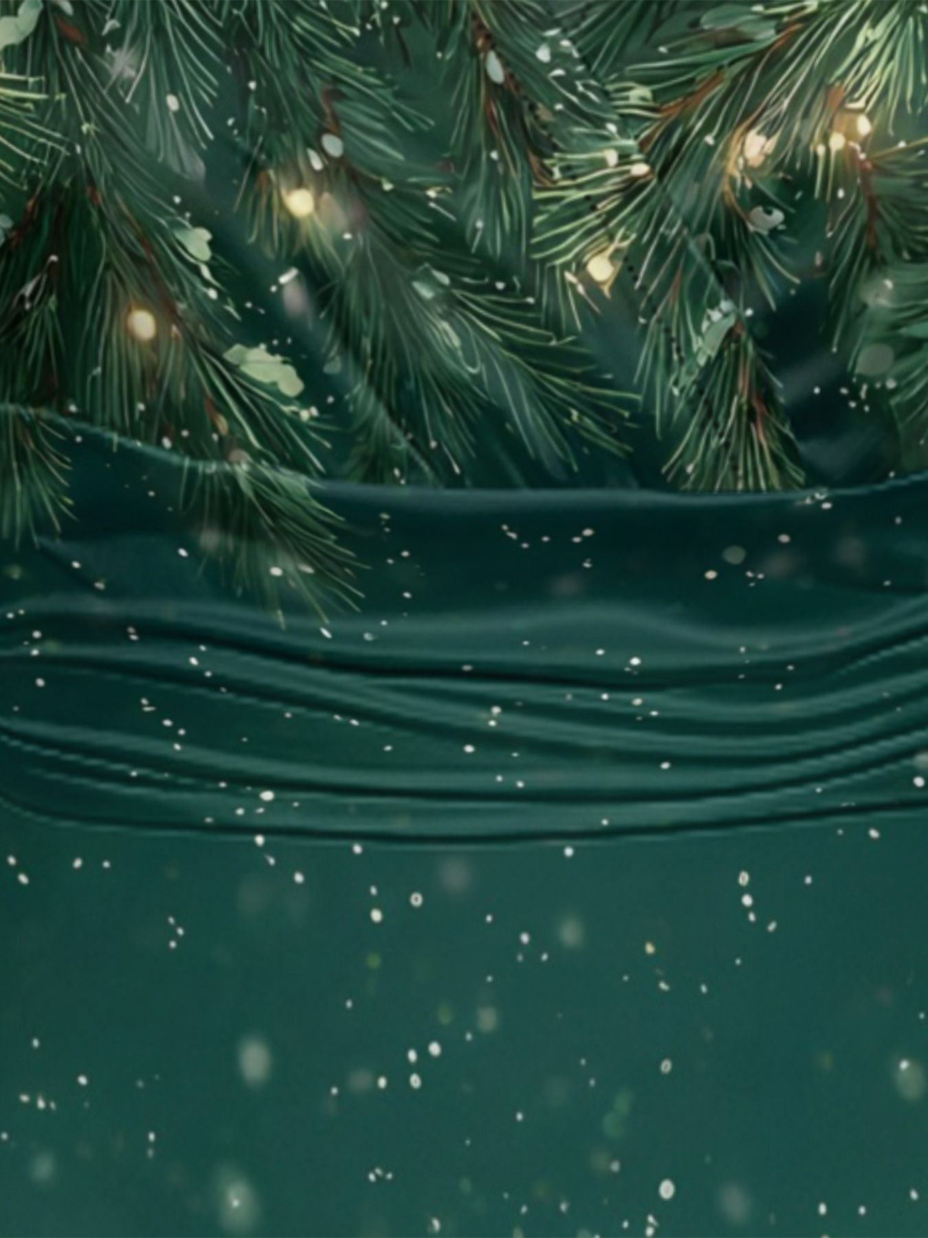 Winter Pine & Snow Cap Sleeve V-Neck Midi Dress