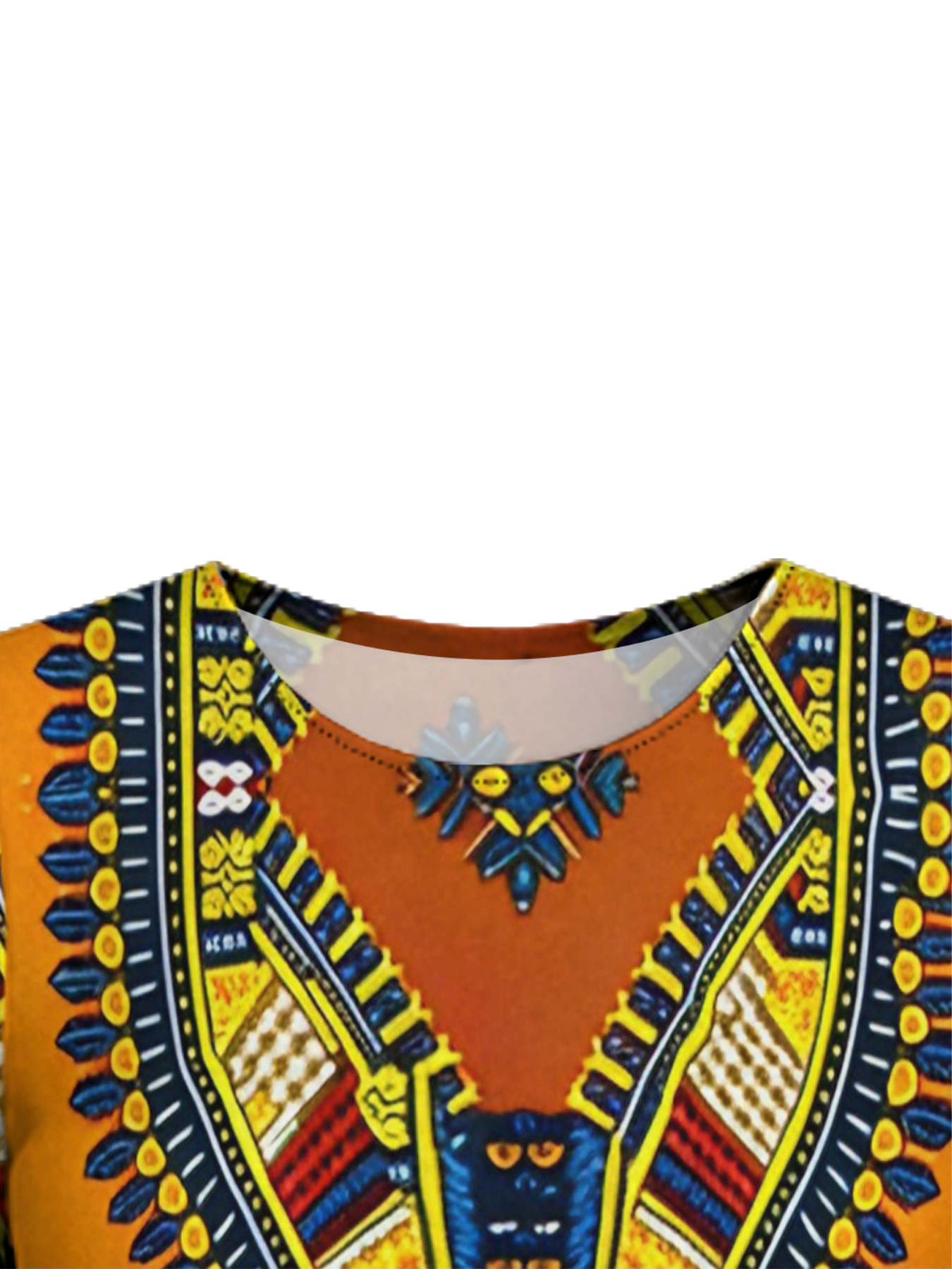 African Tribal Flare Sleeve Bodycon Midi Dress IOJ85689