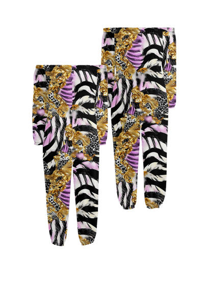 Luxury Baroque Animal Print Off-Shoulder Jumpsuit