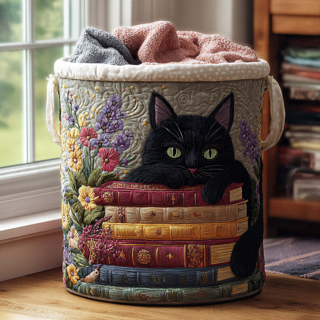 Cat Quilted Laundry Basket
