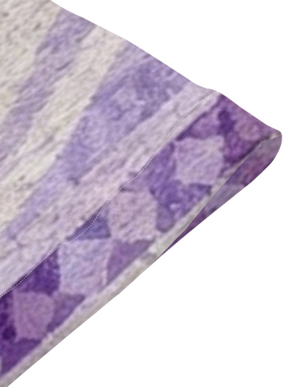 Purple Geometric Floral Flare Sleeve Bodycon Midi Dress DCB840