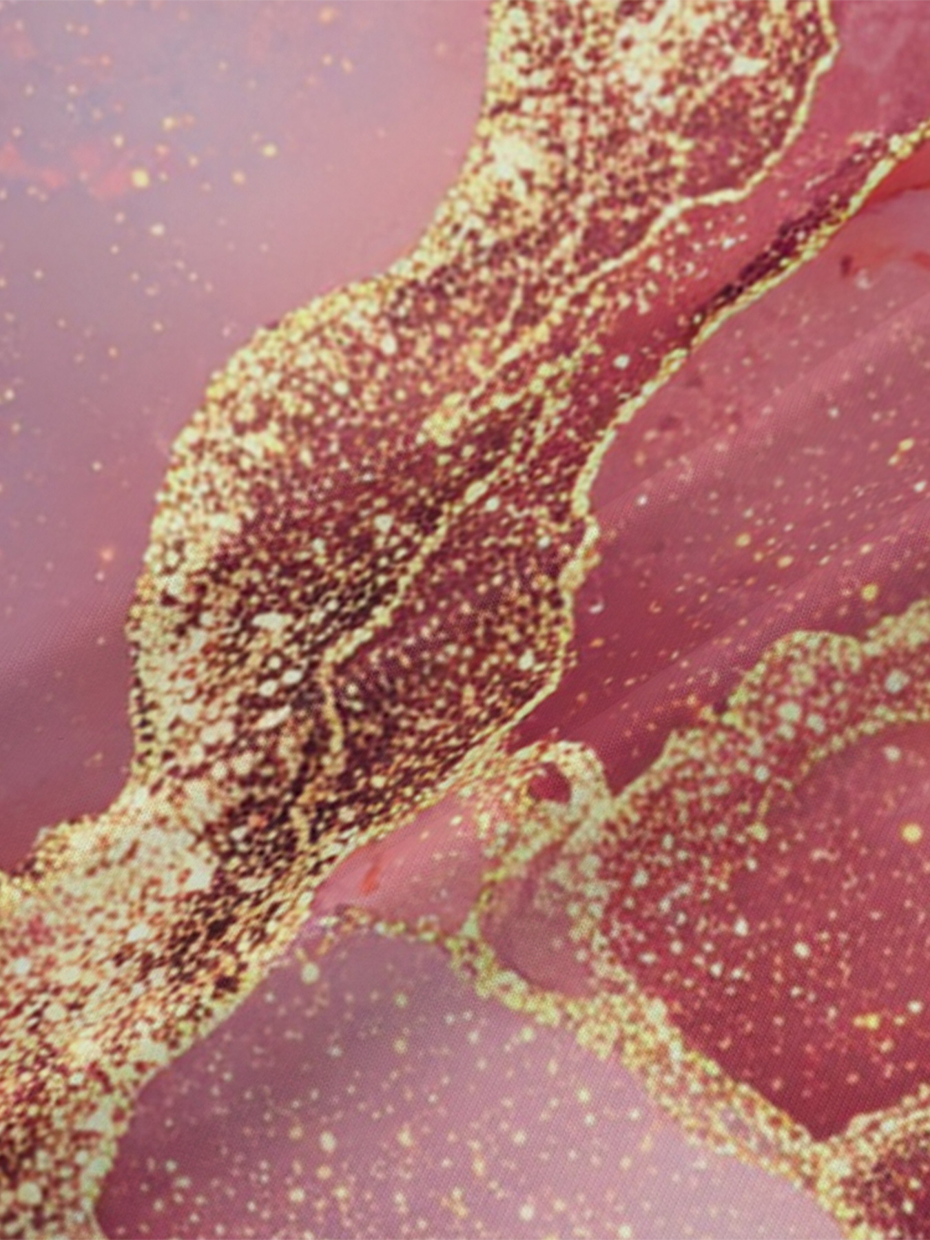 Pink & Gold Glitter Marble V-Neck Bodycon Midi Dress