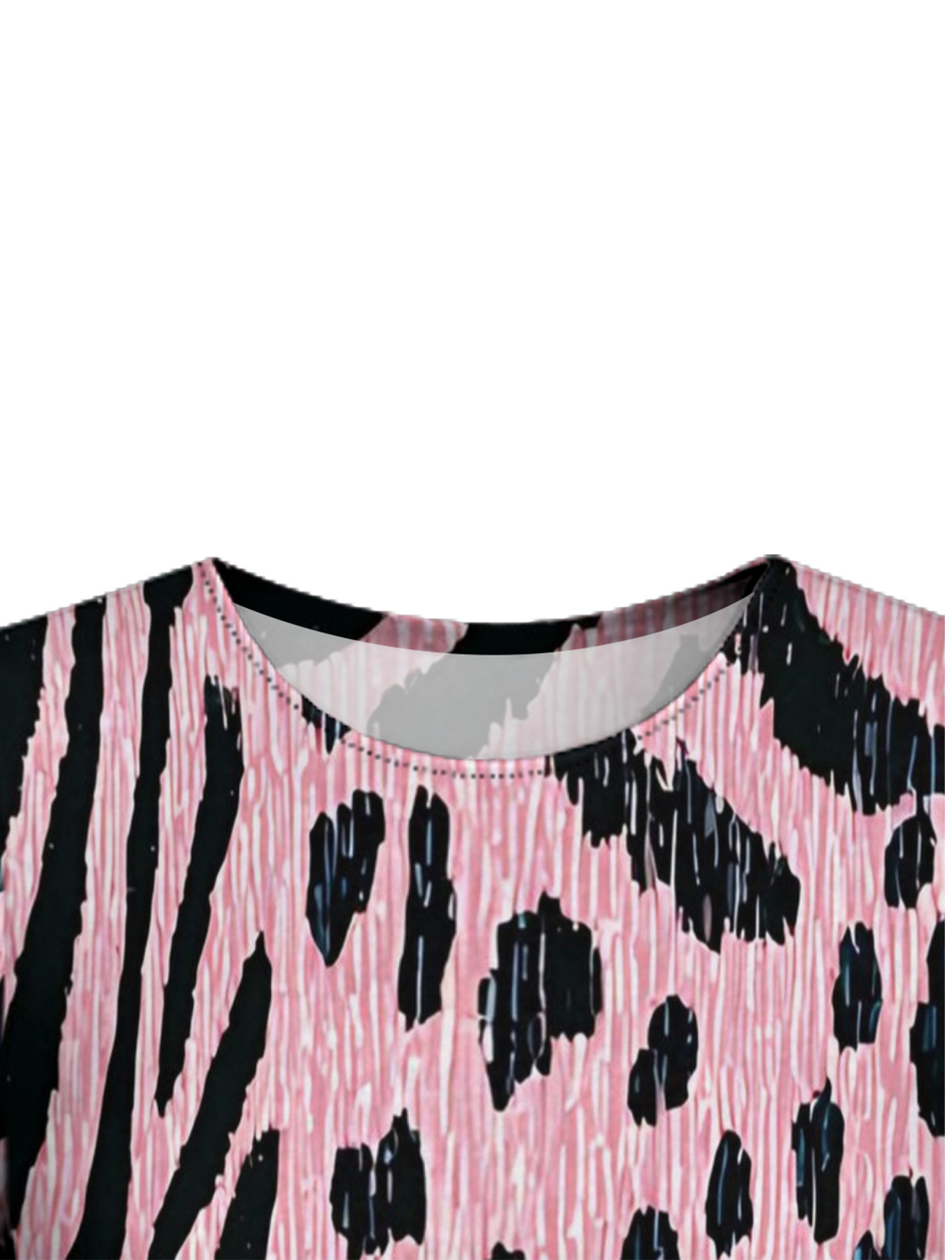 Pink Zebra Stripes Flare Sleeve Bodycon Midi Dress BDF1453