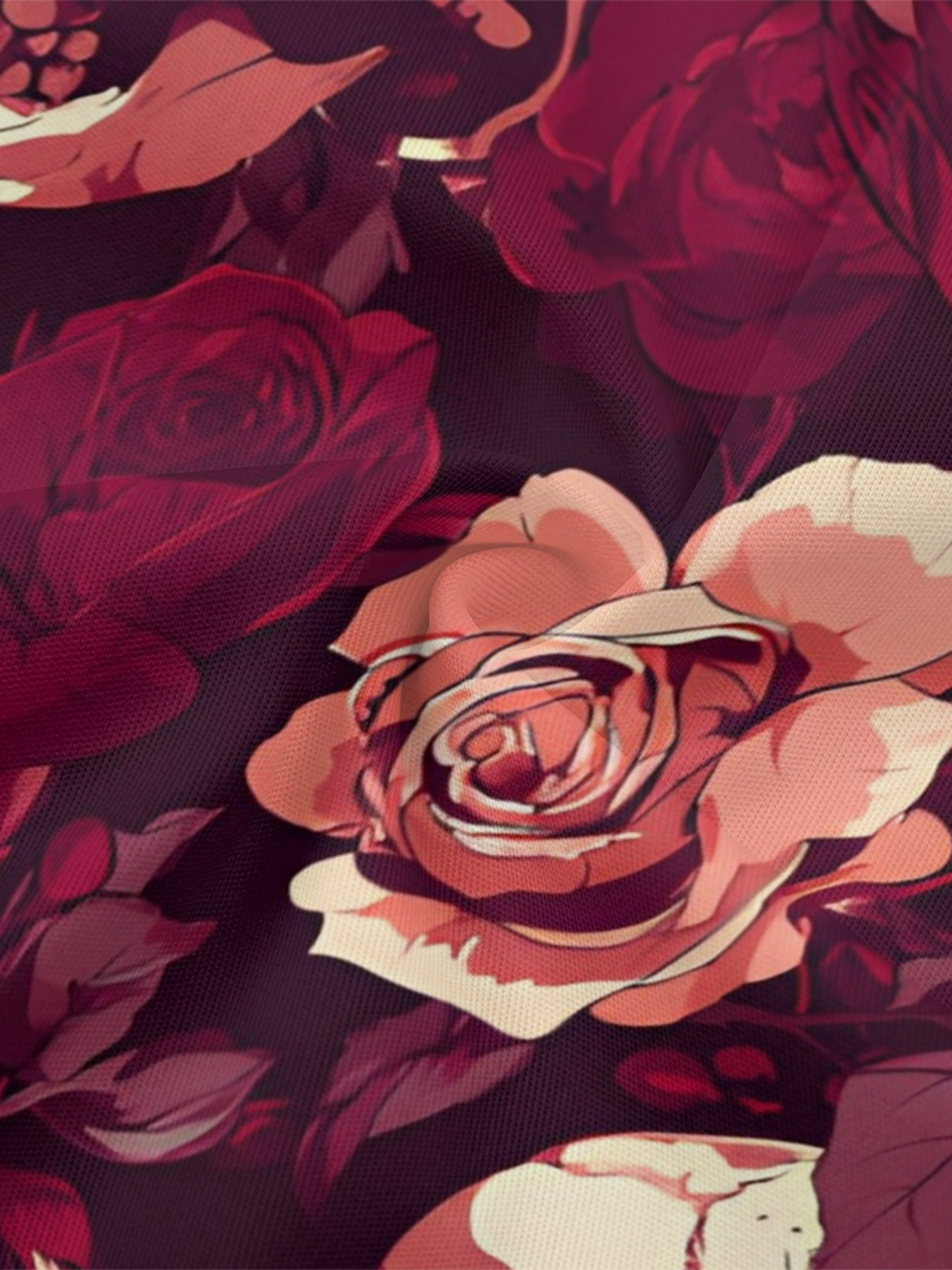 Burgundy Skull & Rose Flare Sleeve Bodycon Midi Dress