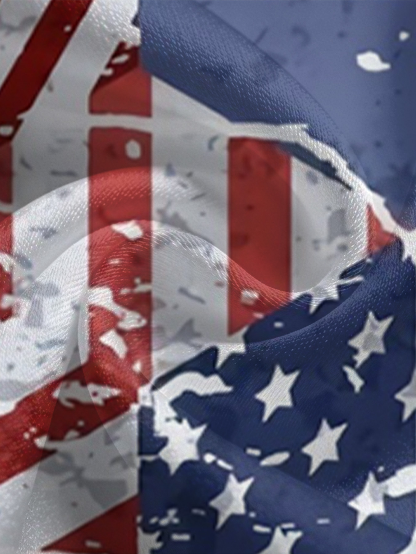 Vintage American Flag Long Sleeve Zip-Up Jumpsuit 