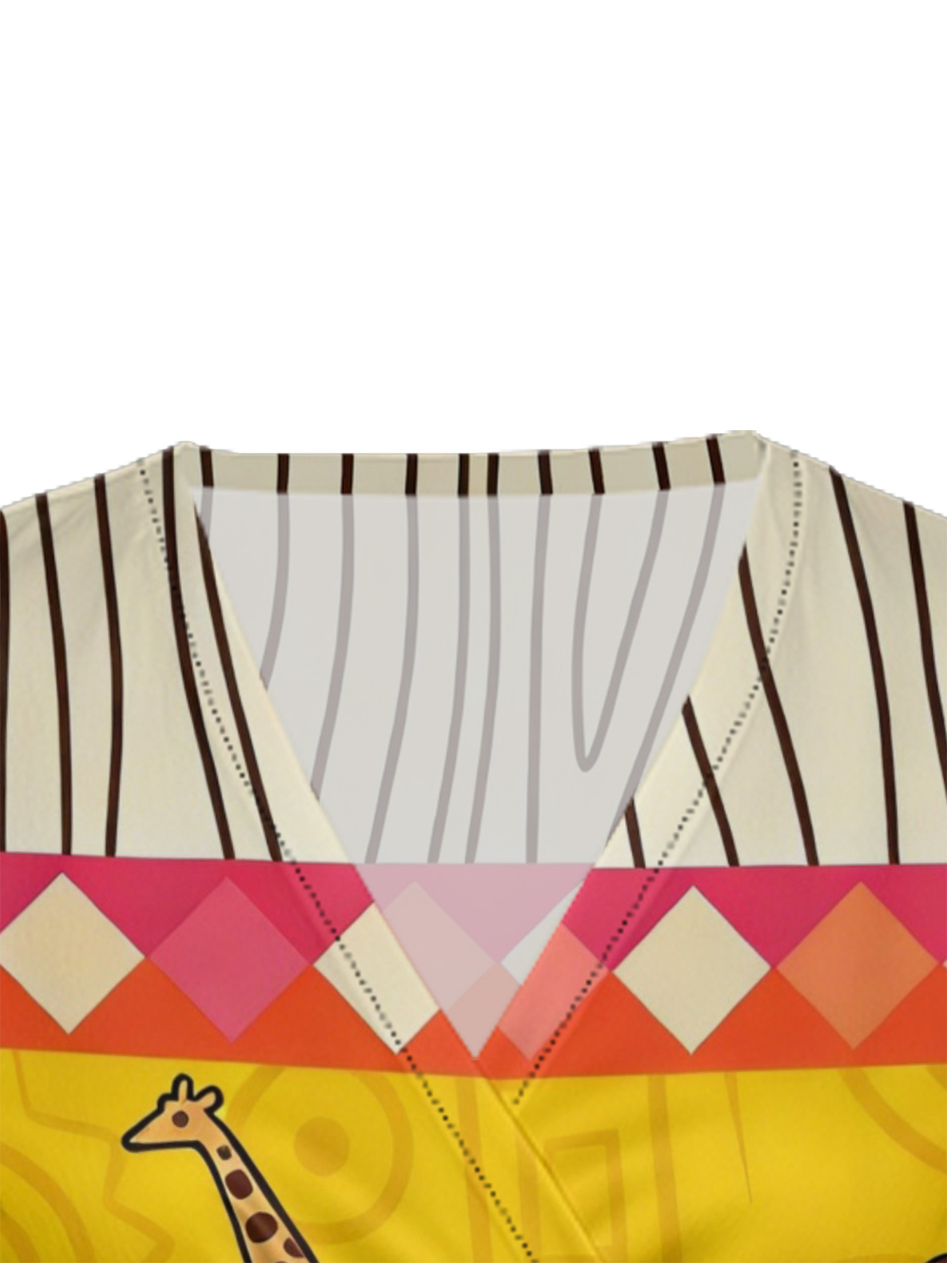 African Safari Cap Sleeve V-Neck Midi Dress