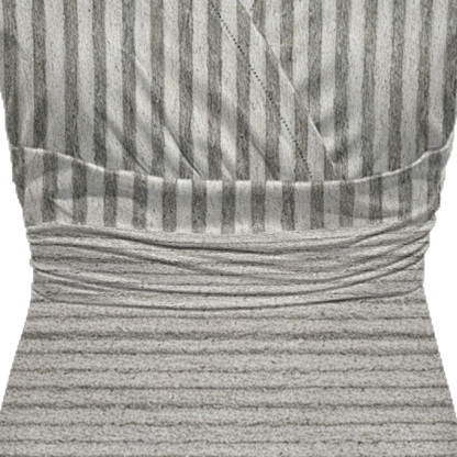 Orange & Gray Striped Cap Sleeve V-Neck Midi Dress YXV895