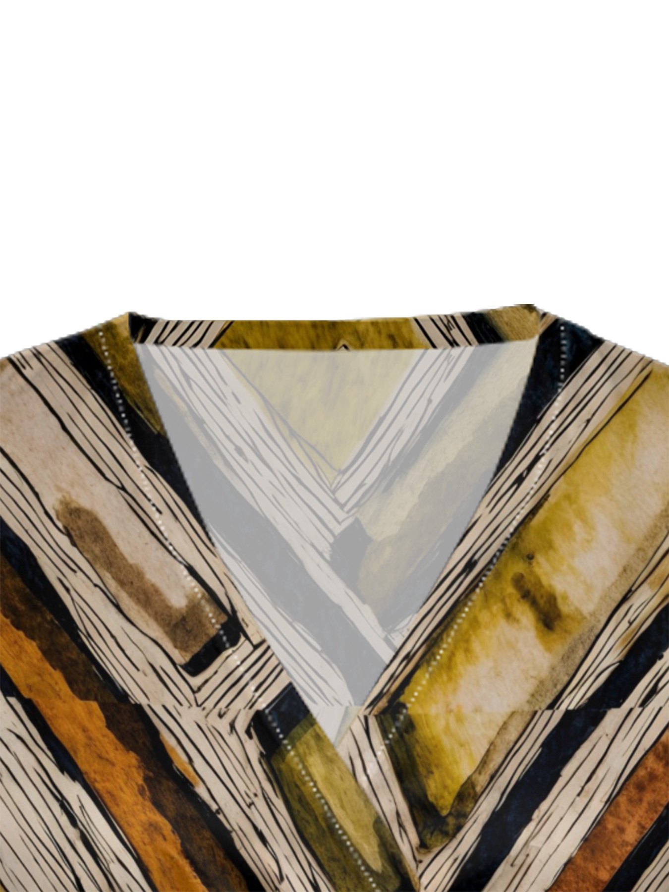 Geometric Diamond Cap Sleeve V-Neck Midi Dress