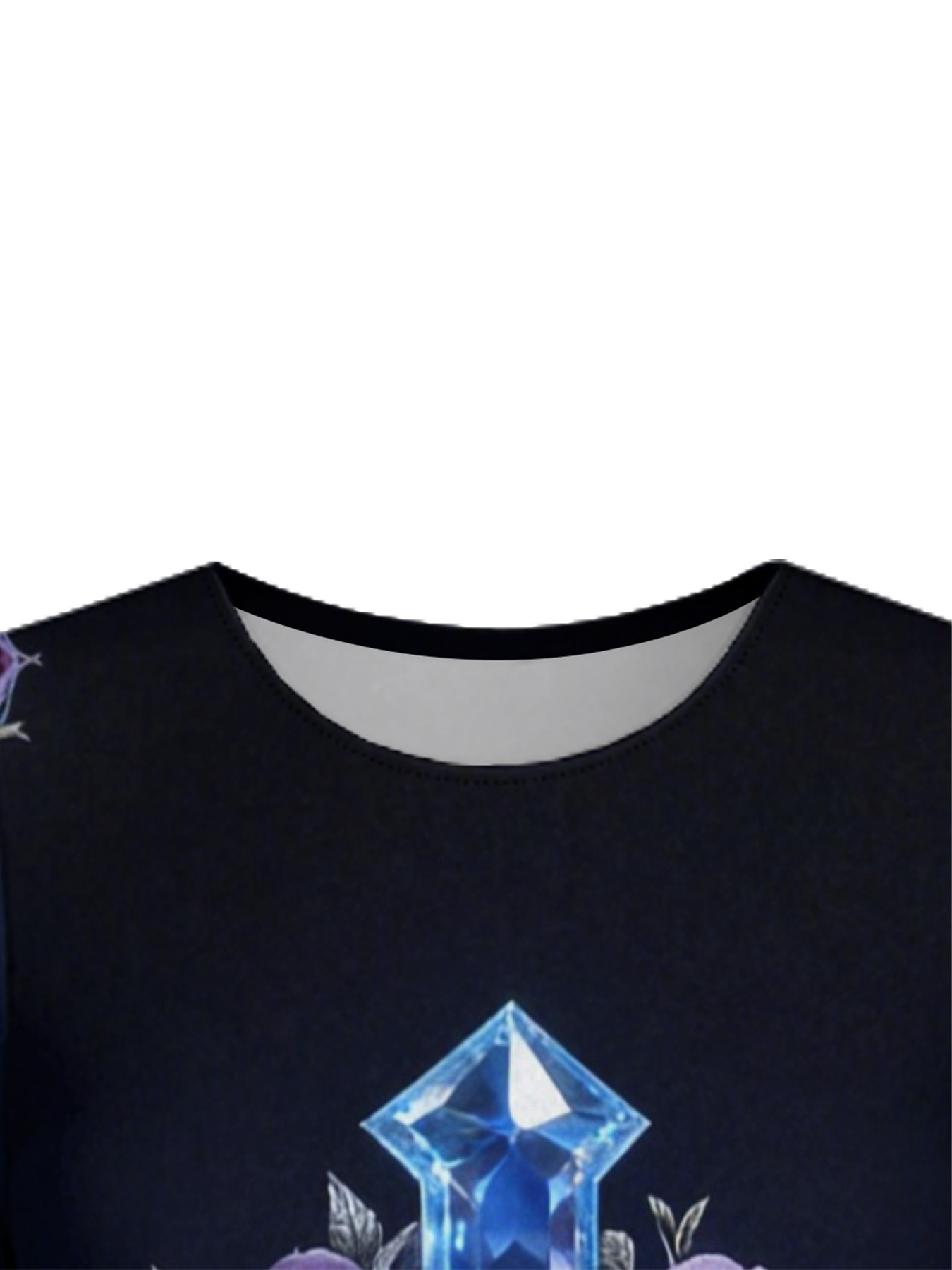 Gradient Blue Crystal Cross Easter Flare Sleeve Bodycon Midi Dress