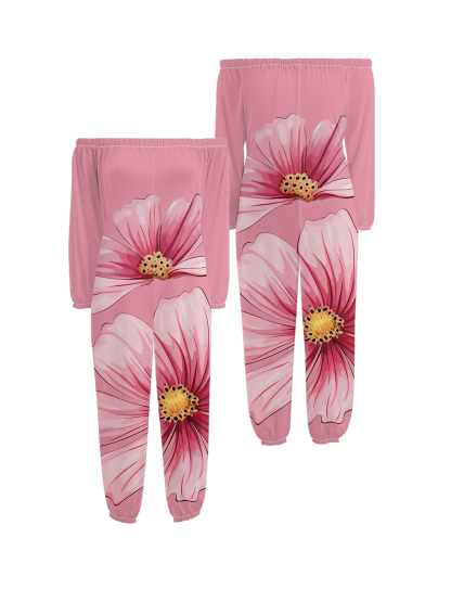 Pink Cosmo Floral Off-Shoulder Jumpsuit