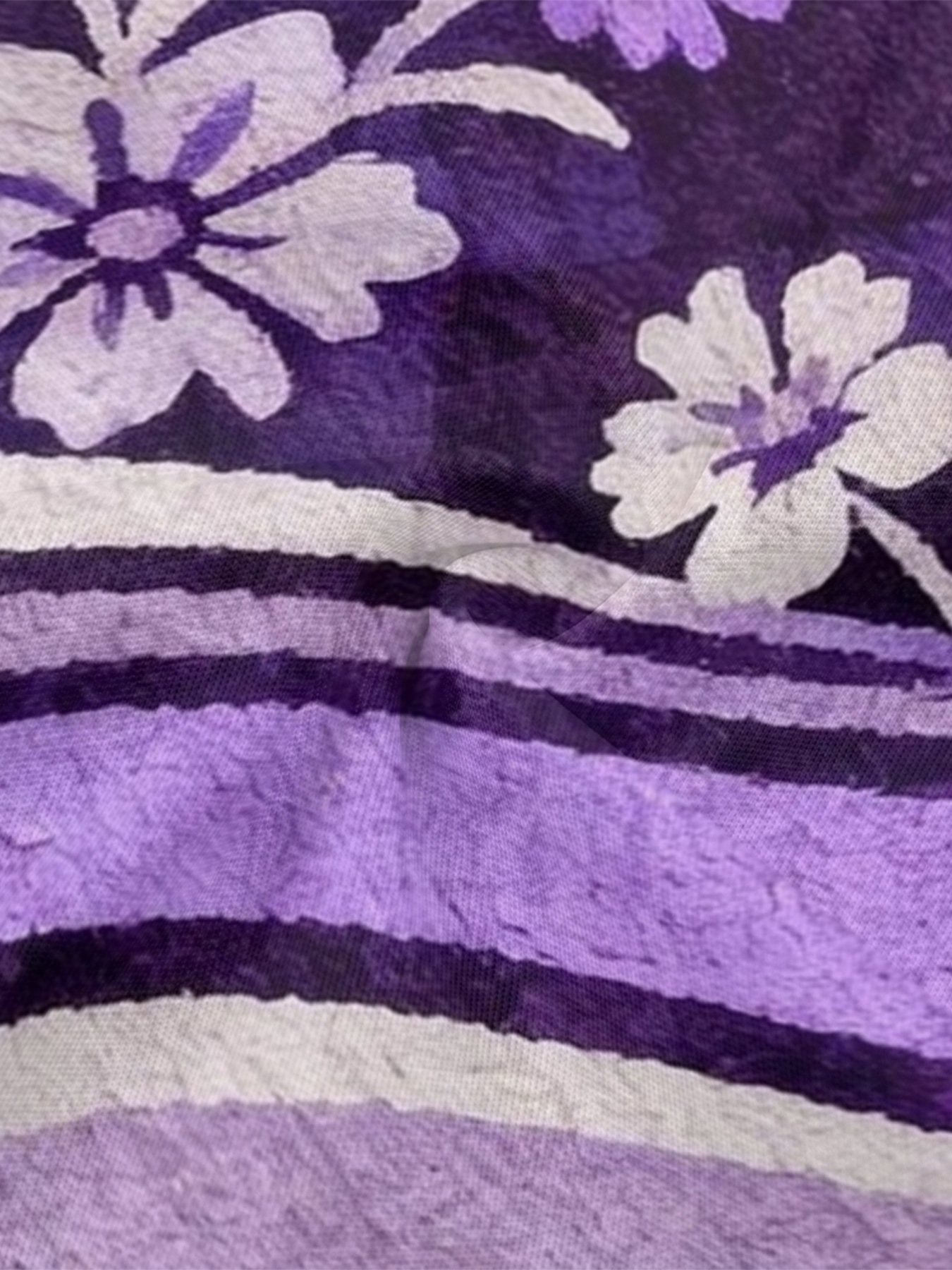 Purple Floral Stripe Flare Sleeve Bodycon Midi Dress LKJ852