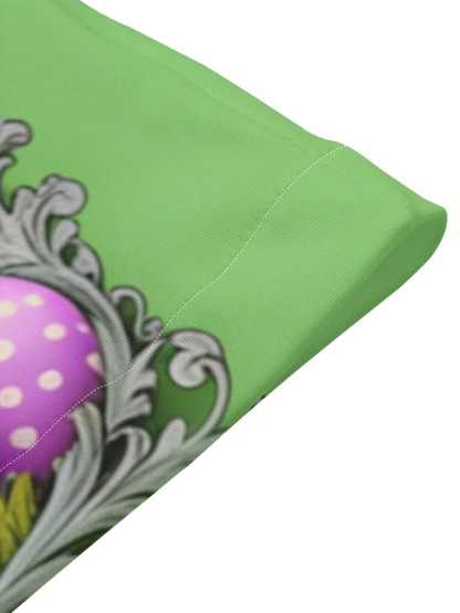 Fresh Green Easter Bunny Cross Easter Flare Sleeve Bodycon Midi Dress