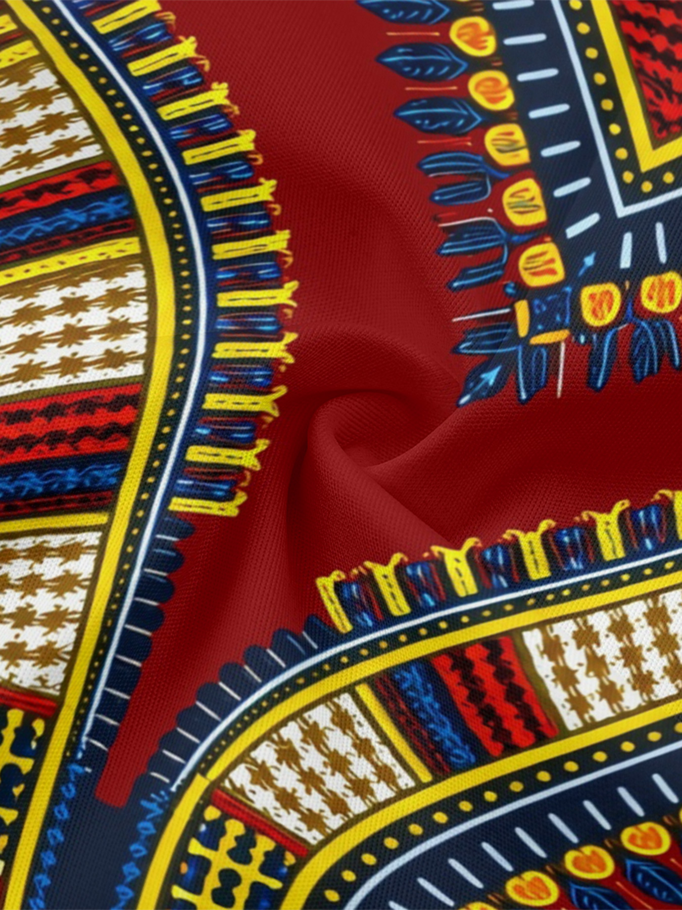 Red Dashiki Flare Sleeve Bodycon Midi Dress