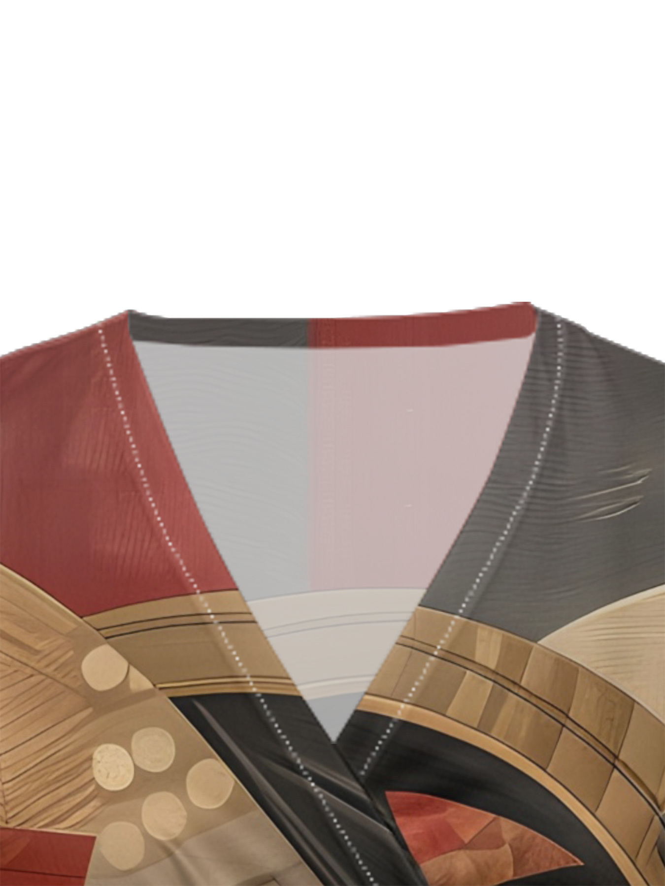 Vintage Abstract Cap Sleeve V-Neck Midi Dress