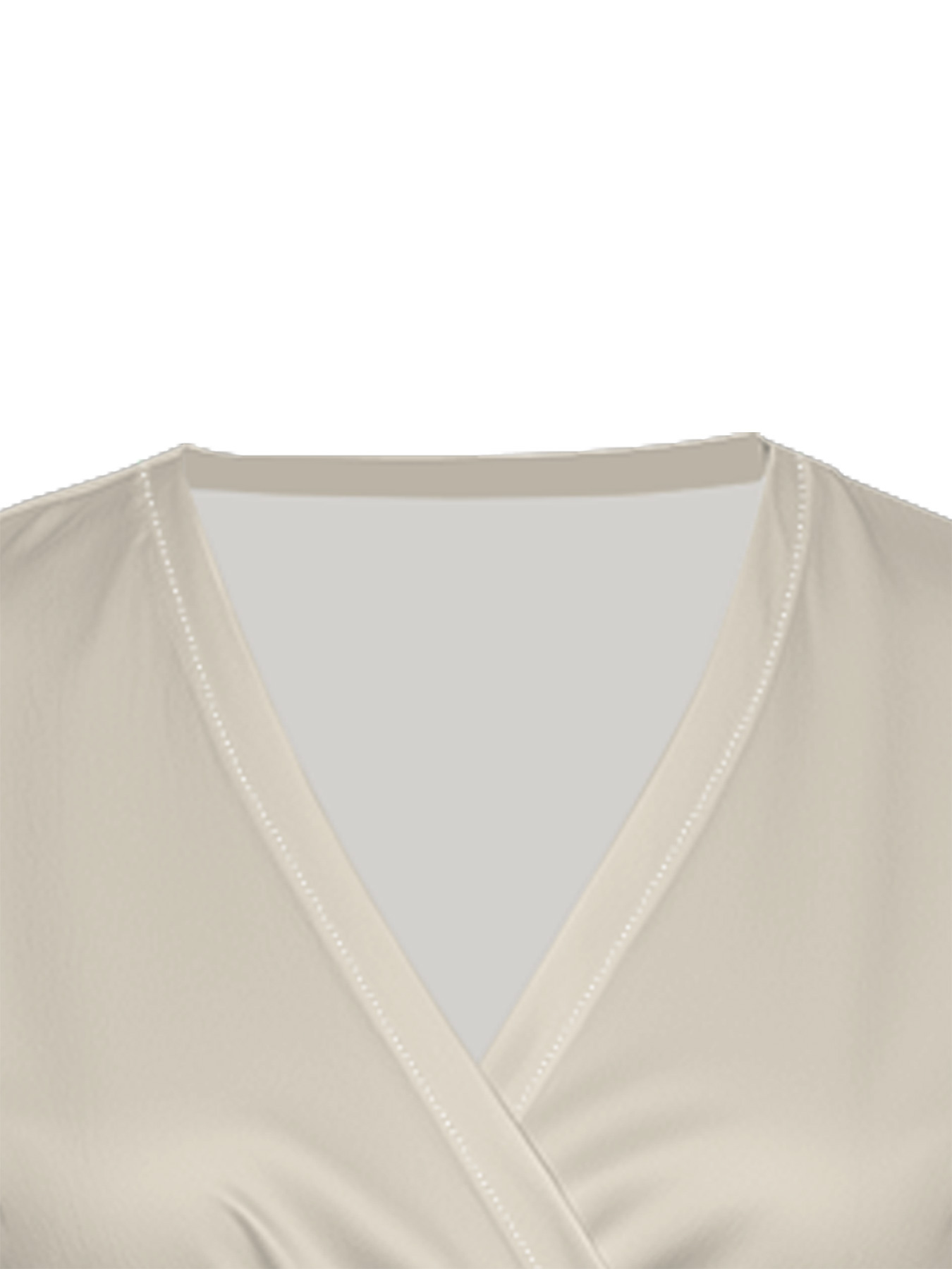 Cream Cap Sleeve V-Neck Midi Dress