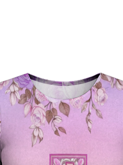 Floral Cross Scripture Easter Flare Sleeve Bodycon Midi Dress JHU758