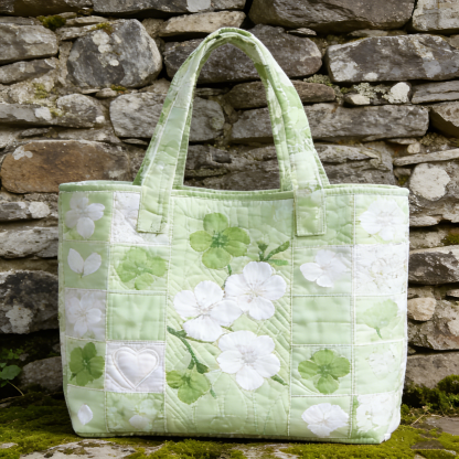 Clover & Floral Quilted Tote Bag tqbu9563