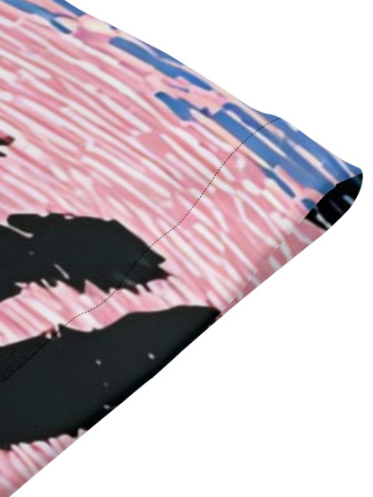 Pink Zebra Stripes Flare Sleeve Bodycon Midi Dress BDF1453