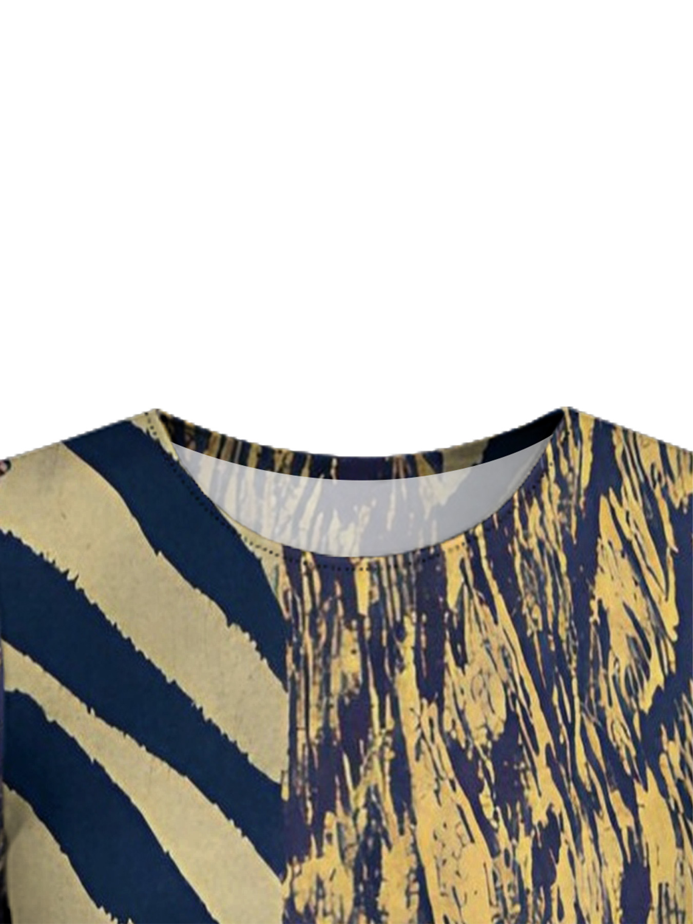 Mixed Animal Flare Sleeve Bodycon Midi Dress EFG4786