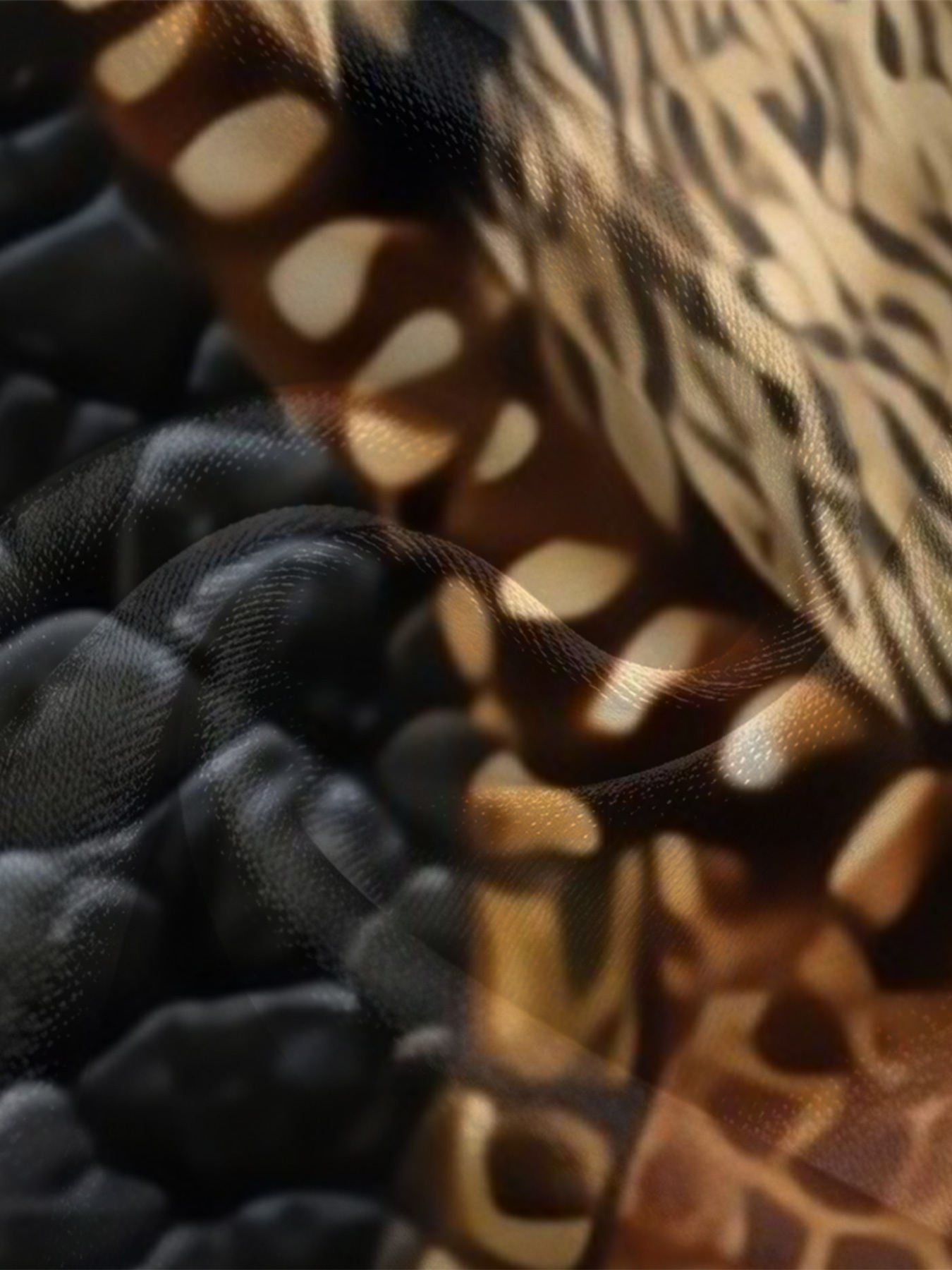 Mixed Safari Print Long Sleeve Zip-Up Jumpsuit