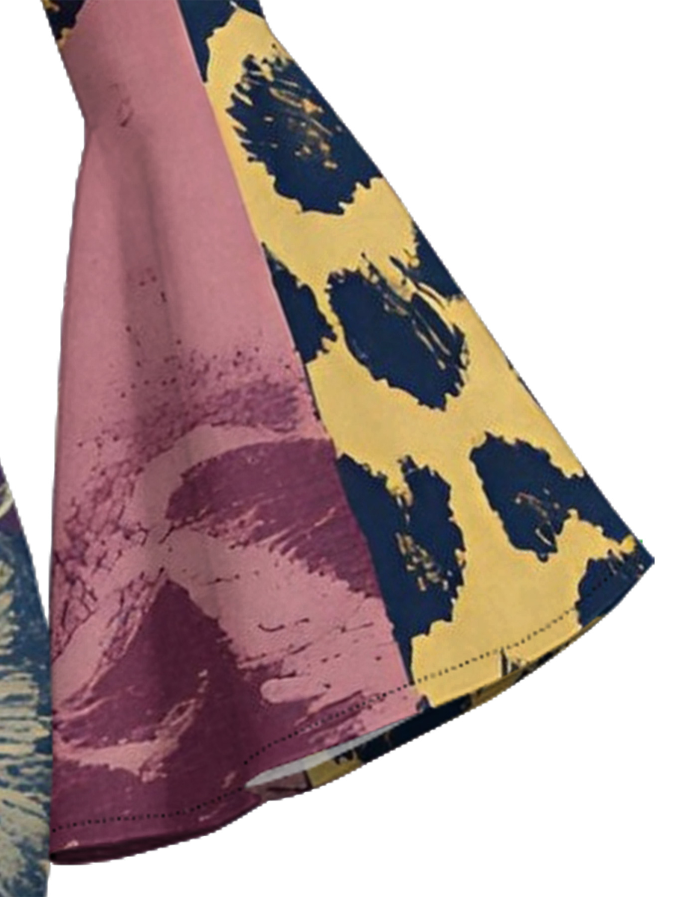 Mixed Animal Flare Sleeve Bodycon Midi Dress EFG4786