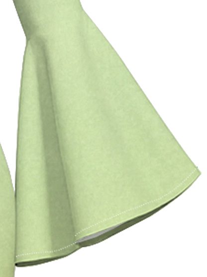 Light Green Floral Basket Cross Easter Flare Sleeve Bodycon Midi Dress