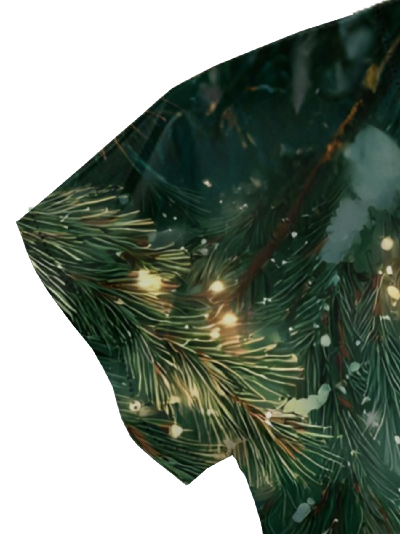Winter Pine & Snow Cap Sleeve V-Neck Midi Dress